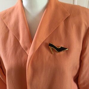 Bundle 2 for $10 Black and Gold Tone High Heel Brooch Pin